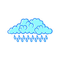 rain cloud line art vector