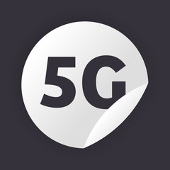 5G sticker online wireless system connection concept fifth innovative generation of high speed internet sign icon mobile telecommunications technology symbol vector illustration