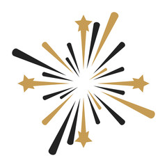 Fireworks vector illustration sets. Colorful fireworks vector with star and particles. New year fireworks design asset