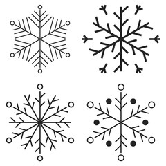 Obraz premium Snowflake vector design set in flat style. Winter season design asset. 