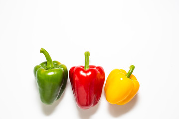 Sweet chilli pepper close up on white background