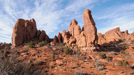 Fototapeta na wymiar Just one of many rock formations on the way to Devil's Garden in Arches National Park, Utah