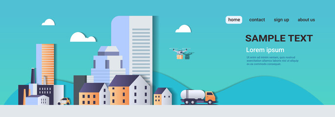 manufacturing factory buildings industrial zone plant with pipes and chimney power station production technology concept modern cityscape background paper cut style horizontal copy space vector