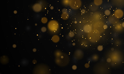 Abstract background with bokeh lights effect.  Vector magical background black and white, silver, gold glitter for Christmas, for your banner, post © gerik_a