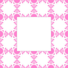 Frame with pink geometric pattern on a white background