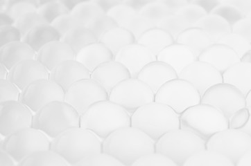 White soft light bubbles pattern of hydrogel balls as contemporary abstract background.