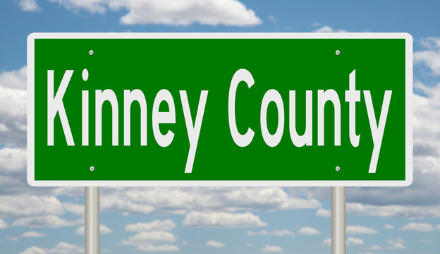 Rendering Of A Green 3d Highway Sign For Kinney County