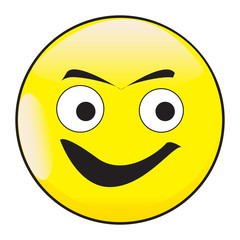 Big Eyes Smile Face Button Emoticon