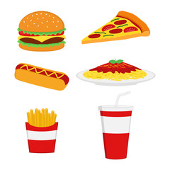 Fast Food Icon Vector Set Design illustration