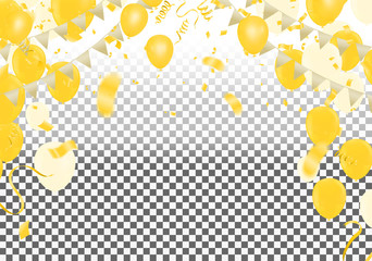 Happy New Year 2020 Celebration background party balloons golden . Vector illustration