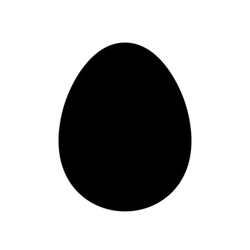 Egg Simple Icon Design, Vector Egg Silhouette, Black Color Illustration