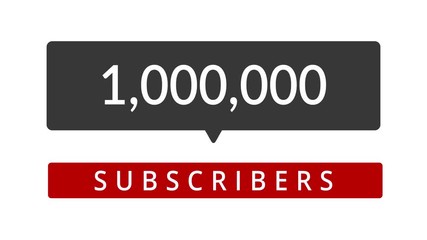 4K video animation of a digital counter counting the amount of subscribers - Powered by Adobe