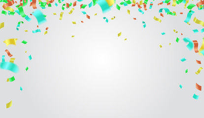 Happy New Year 2020 Celebration background Colorful confetti Celebration carnival ribbons