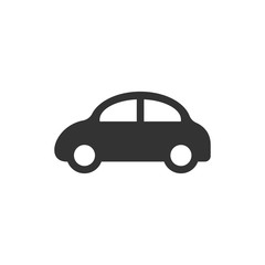 Fototapeta premium Car icon in flat style. Automobile vehicle vector illustration on white isolated background. Sedan business concept.