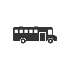 Bus icon in flat style. Coach vector illustration on white isolated background. Autobus vehicle business concept.