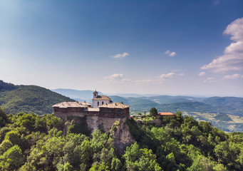 Fototapeta na wymiar Aerial drone view of Glozhene monastery, Bulgaria.