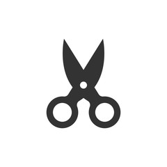 Scissor icon in flat style. Cut equipment vector illustration on white isolated background. Cutter business concept.
