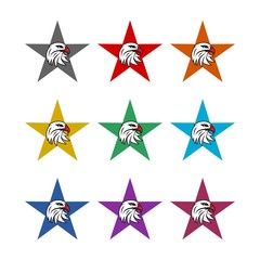 Obraz premium Star Eagle logo Color Template set isolated on white background