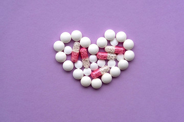 Various pills formed a shape 