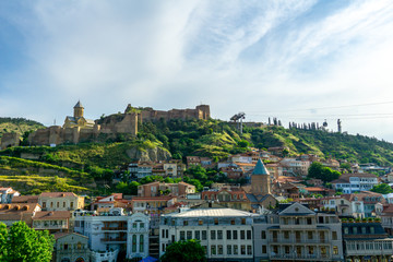 TBILISI, GEORGIA, JUNE 3, 2019: Cozy streets of historical center of old Tbilisi, Georgia