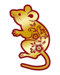 Floral patterned Rat - Chinese zodiac sign 2020 Clip art ,Look up