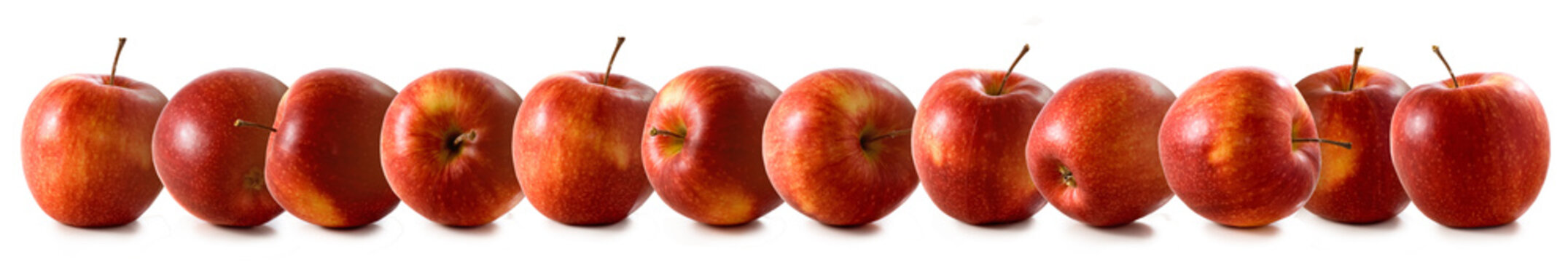 close-up isolated image of apples on a white background