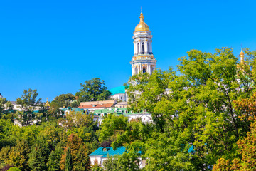 Fototapeta na wymiar Great Lavra Bell Tower of the Kyiv Pechersk Lavra (Kiev Monastery of the Caves), Ukraine
