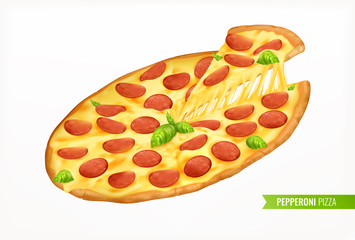 Hot Pepperoni Realistic Composition
