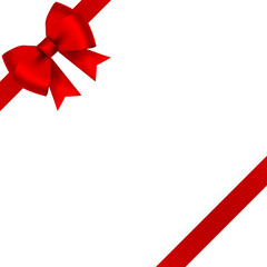 Red bow for gift and greeting card isolated on white