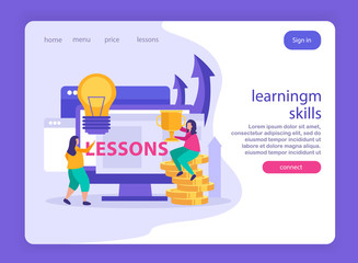 Learning Skills Flat Landing Page