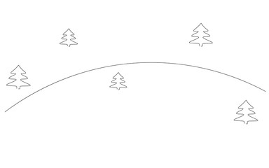 Christmas background, winter forest vector illustration