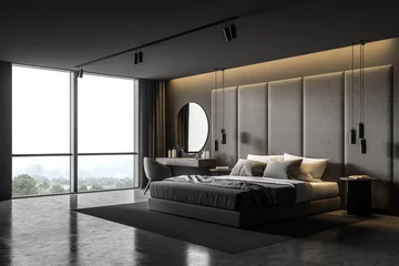Fotobehang Scandinavisch Gray master bedroom corner with makeup table  © ImageFlow