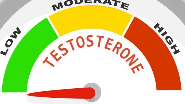 Hormone testosterone level measuring scale. Health care concept. 3D rendering
