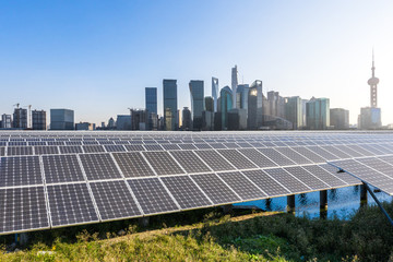 solar with city skyline