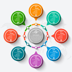 Abstract 3D Paper Infographics. Business template .Vector illustration