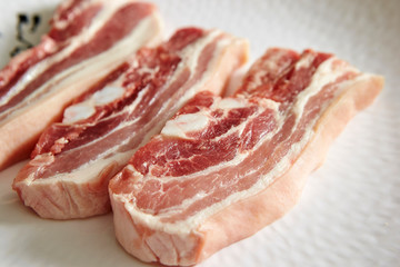Samgyeopsal, Korean raw pork belly 