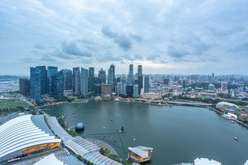 city skyline in singapore