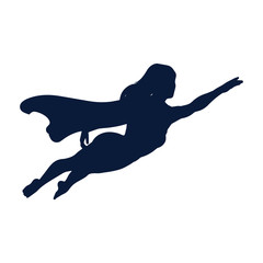 Silhouette of a flying girl