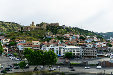TBILISI, GEORGIA, JUNE 3, 2019: Cozy streets of historical center of old Tbilisi, Georgia