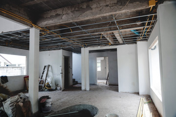 House Renovation Concept. Interior of House under Construction