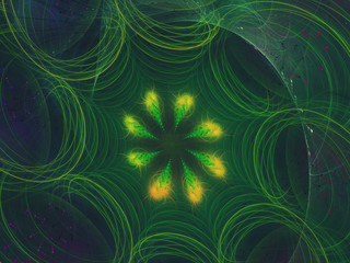 green abstract fractal background 3d rendering illustration