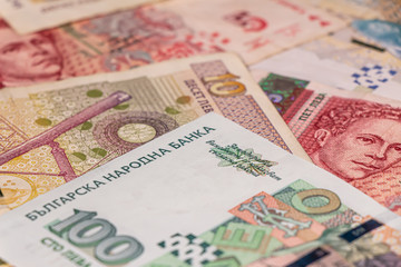 Bulgarian lev banknotes, BGN. Bulgaria, BG