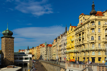 Vltava river embankment in Prague
