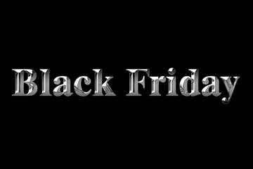 text Black friday, silver on a black background