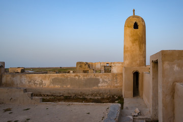 Minaret of a mosque of an abandoned fishing village, Qatar