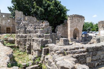 Archaeological excavations in the old town of Rhodes city