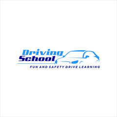 Driving School Logo Design Car Vector, Drive License Illustration Template 