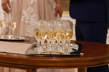 glass of wine in restaurant
