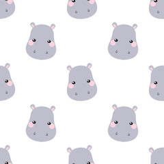 Cute hippo face pattern