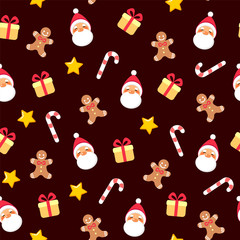 Cute christmas pattern with Santa Claus